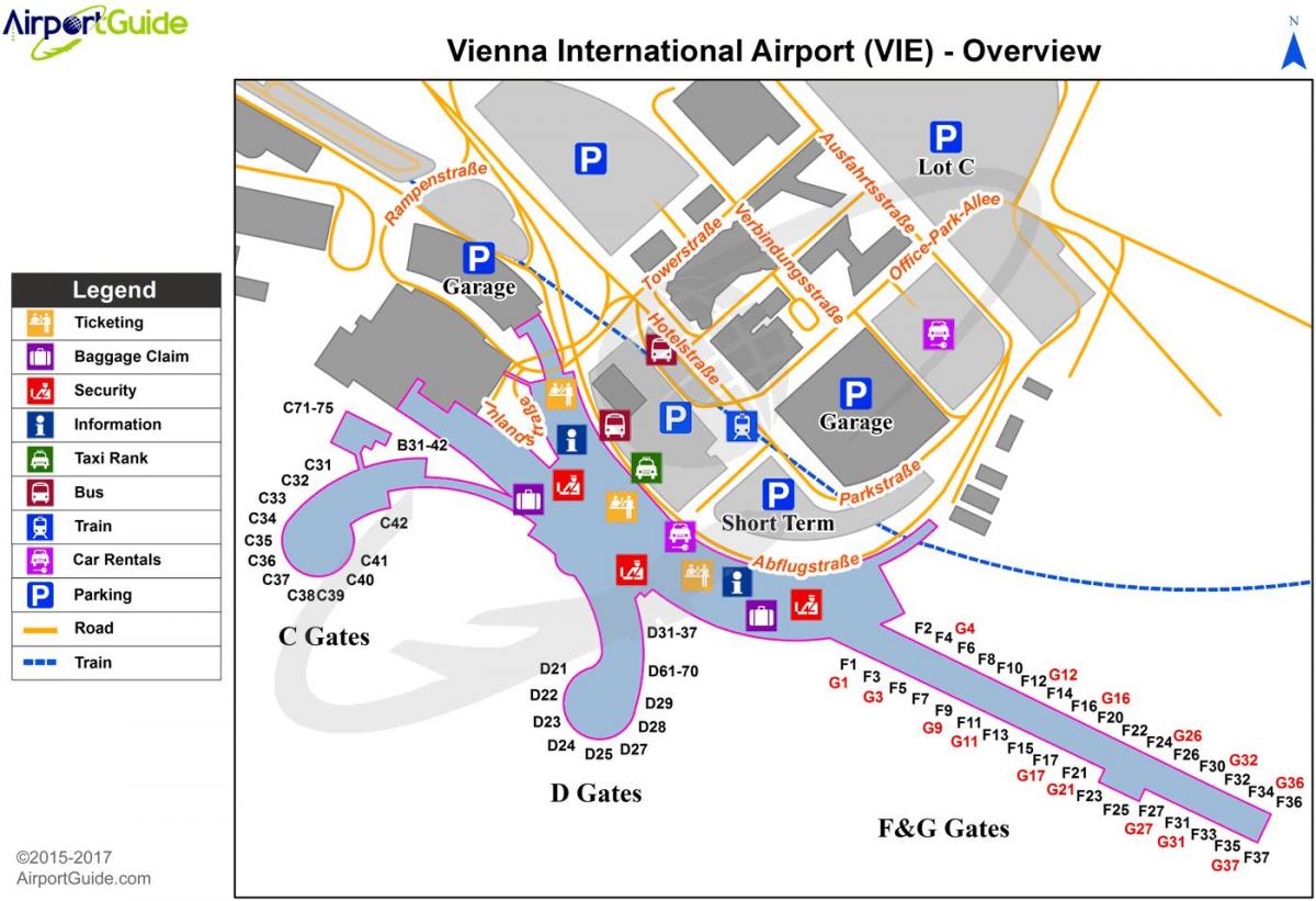 خريطة مطار فيينا الوجهة