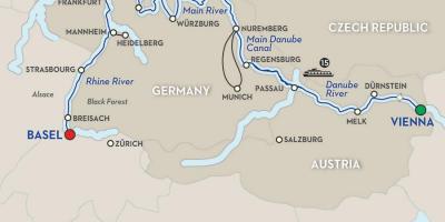 خريطة نهر الدانوب في فيينا 