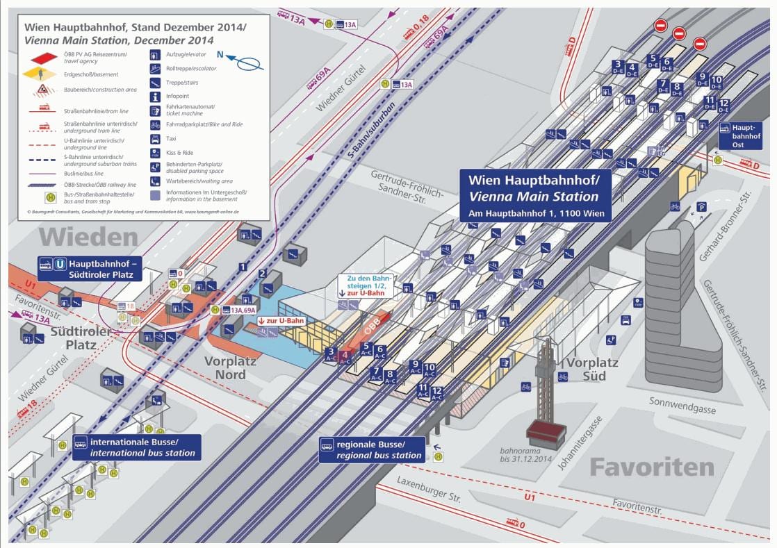خريطة فيينا hbf منصة