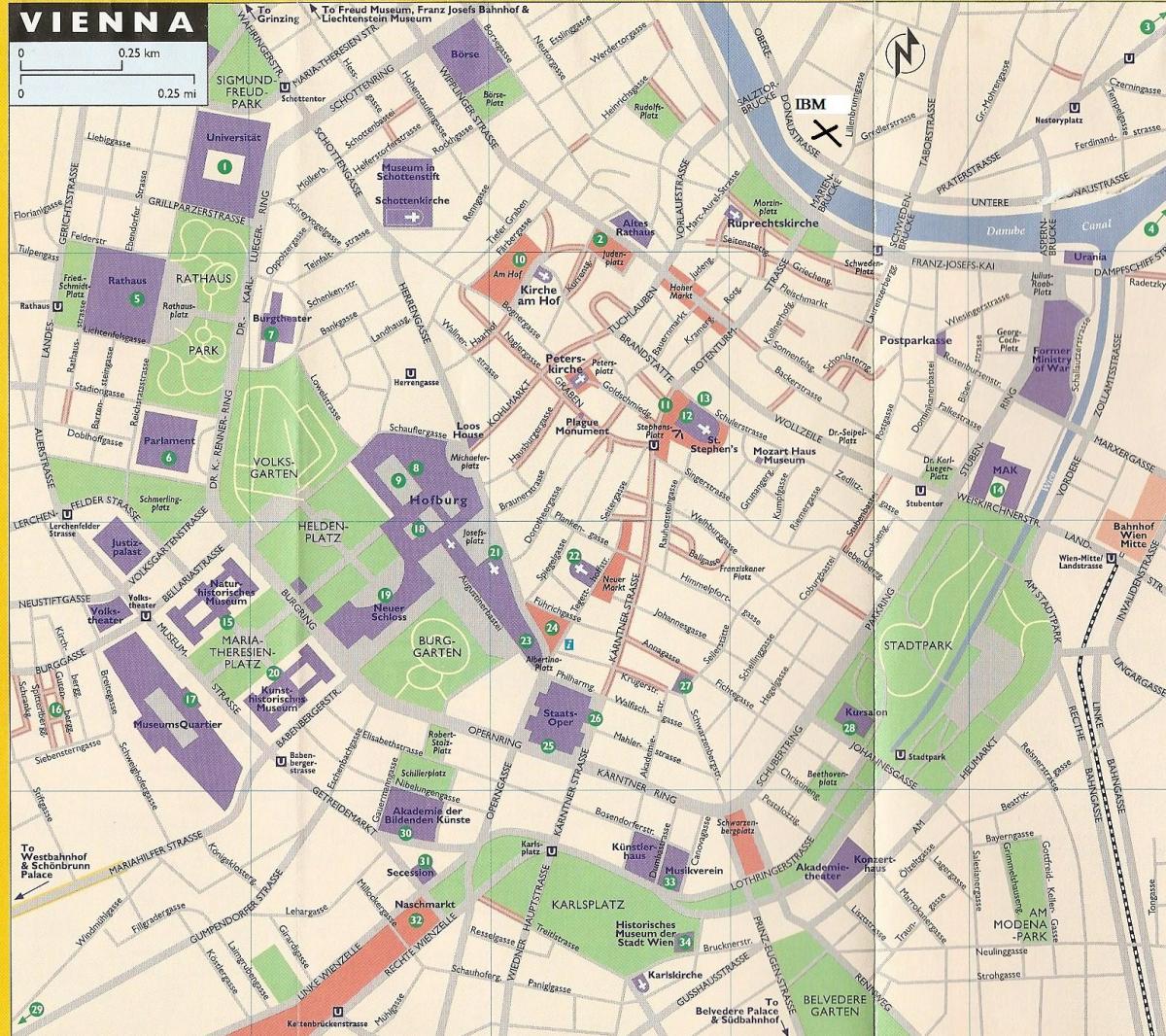 خريطة المتاجر في فيينا 