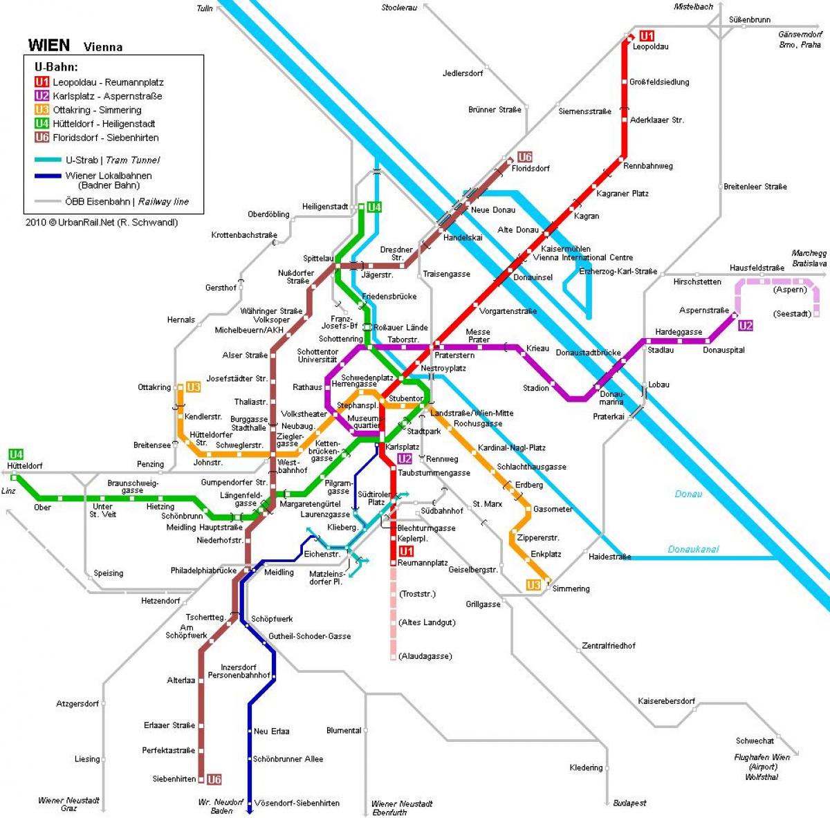 فيينا خريطة المترو hauptbahnhof