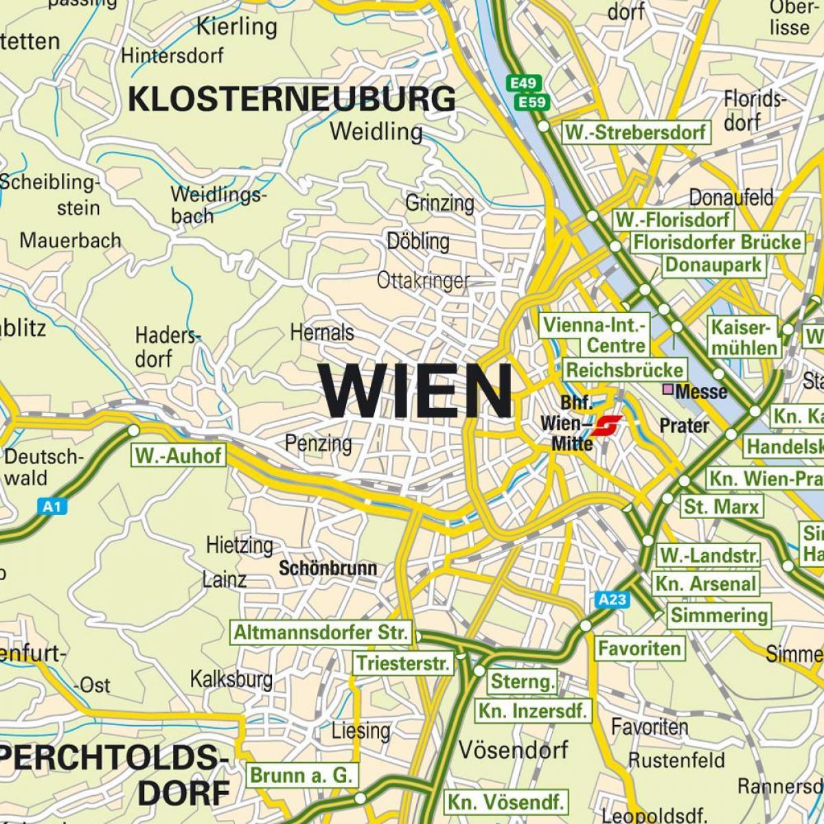 فيينا نقطة من الفائدة خريطة