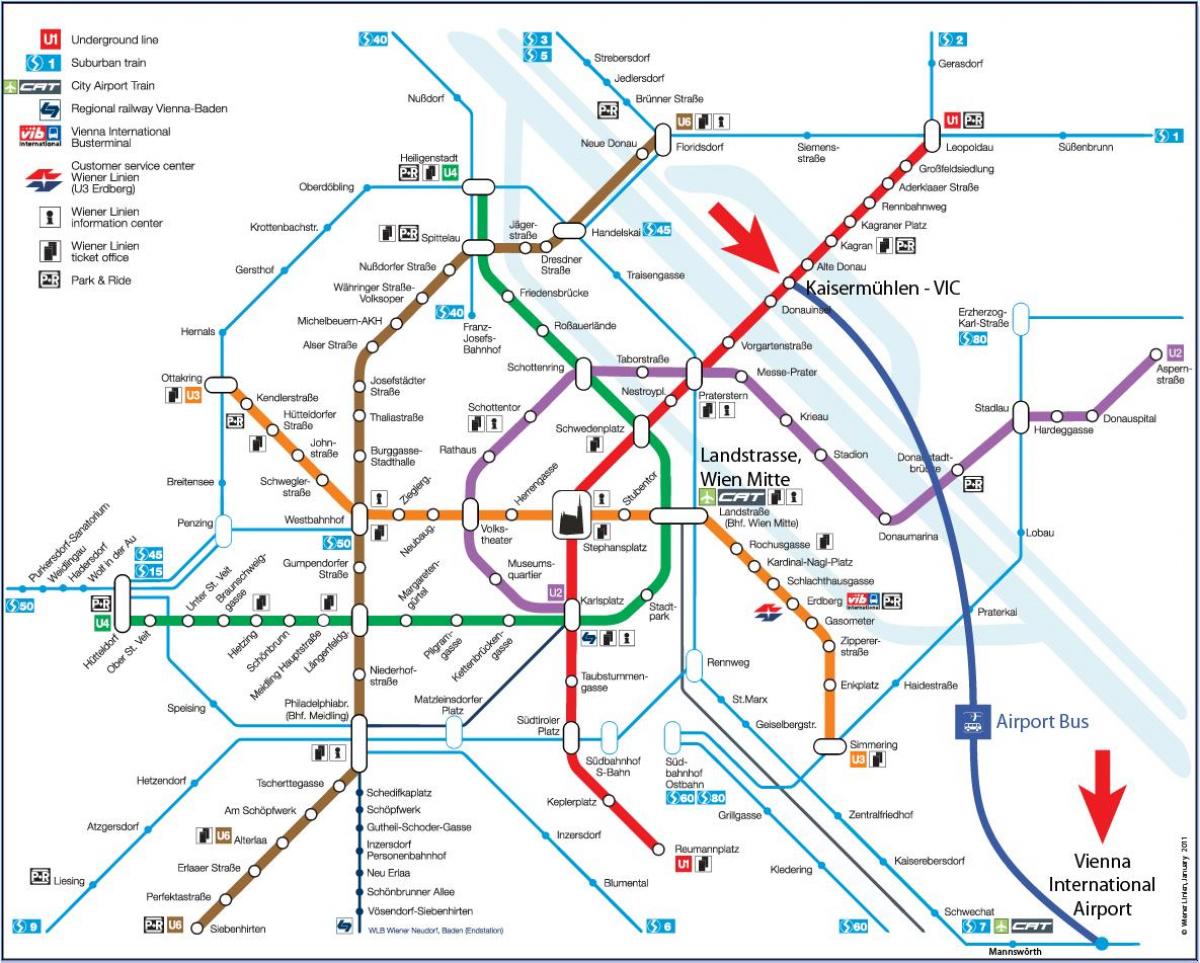 خريطة فيينا s7 القطار