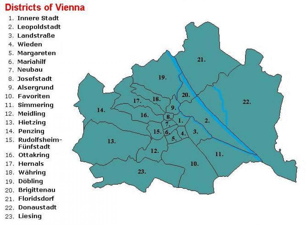 فيينا مناطق خريطة
