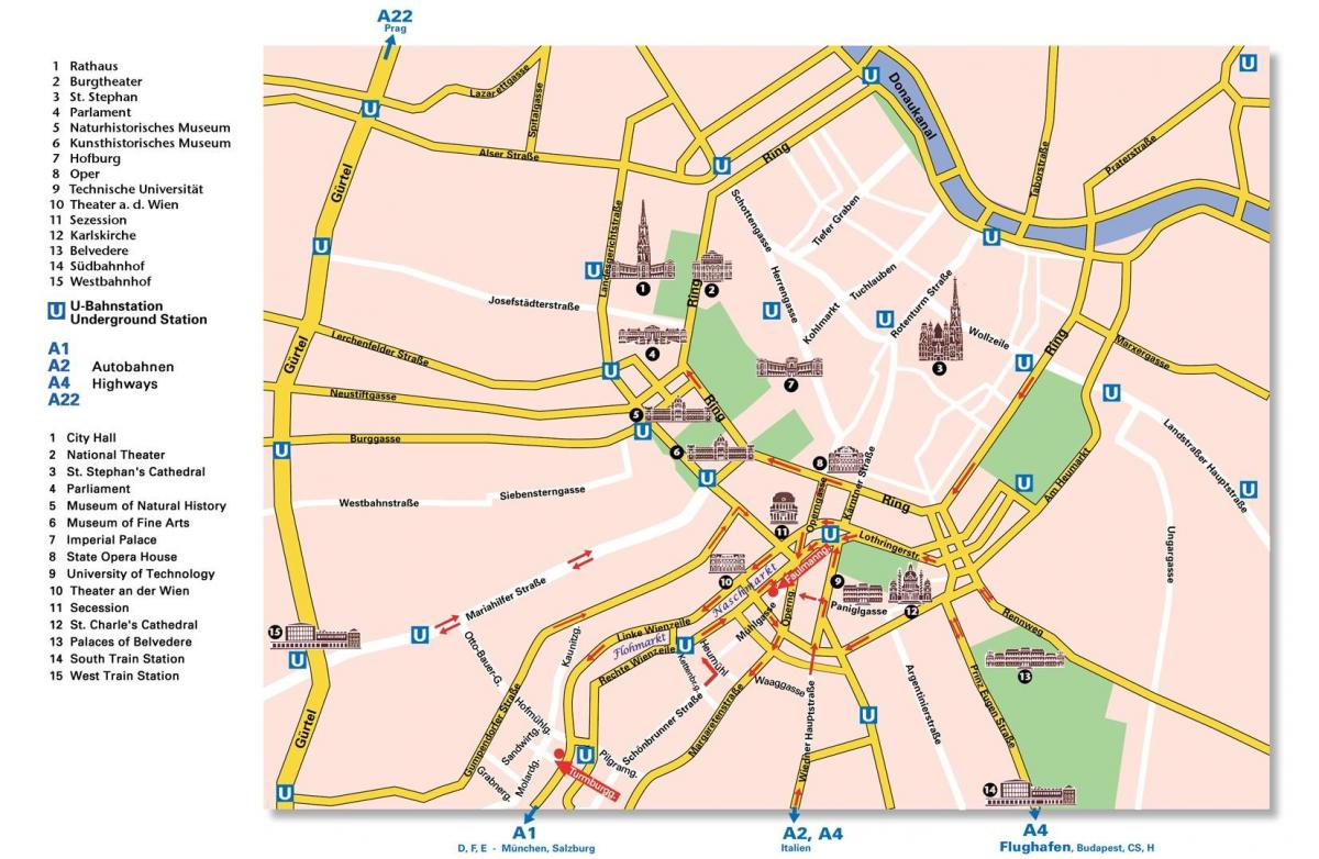 خريطة فيينا الطريق الدائري 