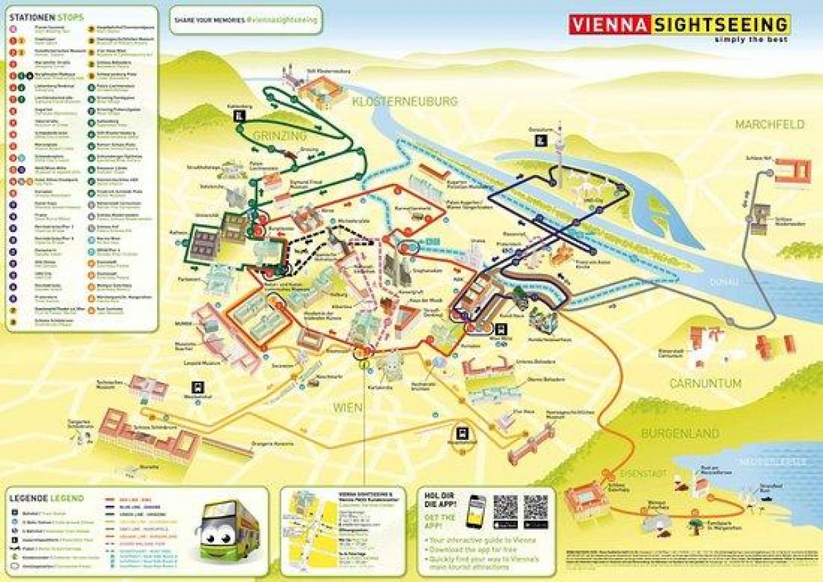 خريطة فيينا حافلة لمشاهدة معالم المدينة
