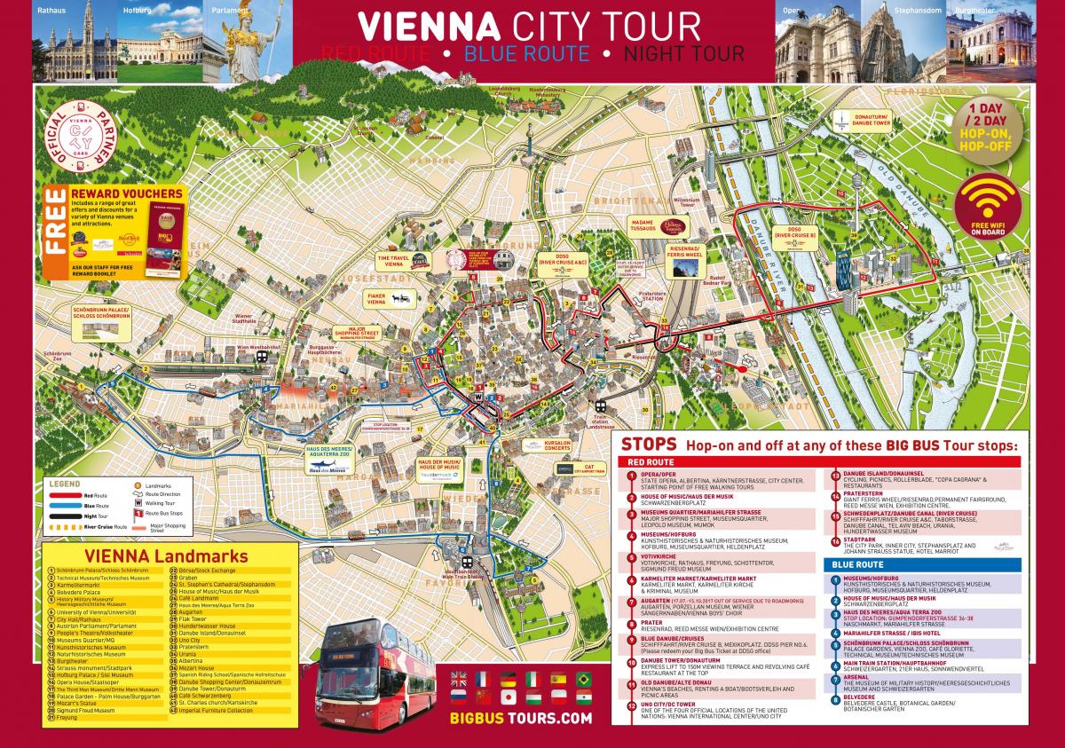 فيينا كبيرة حافلة سياحية خريطة